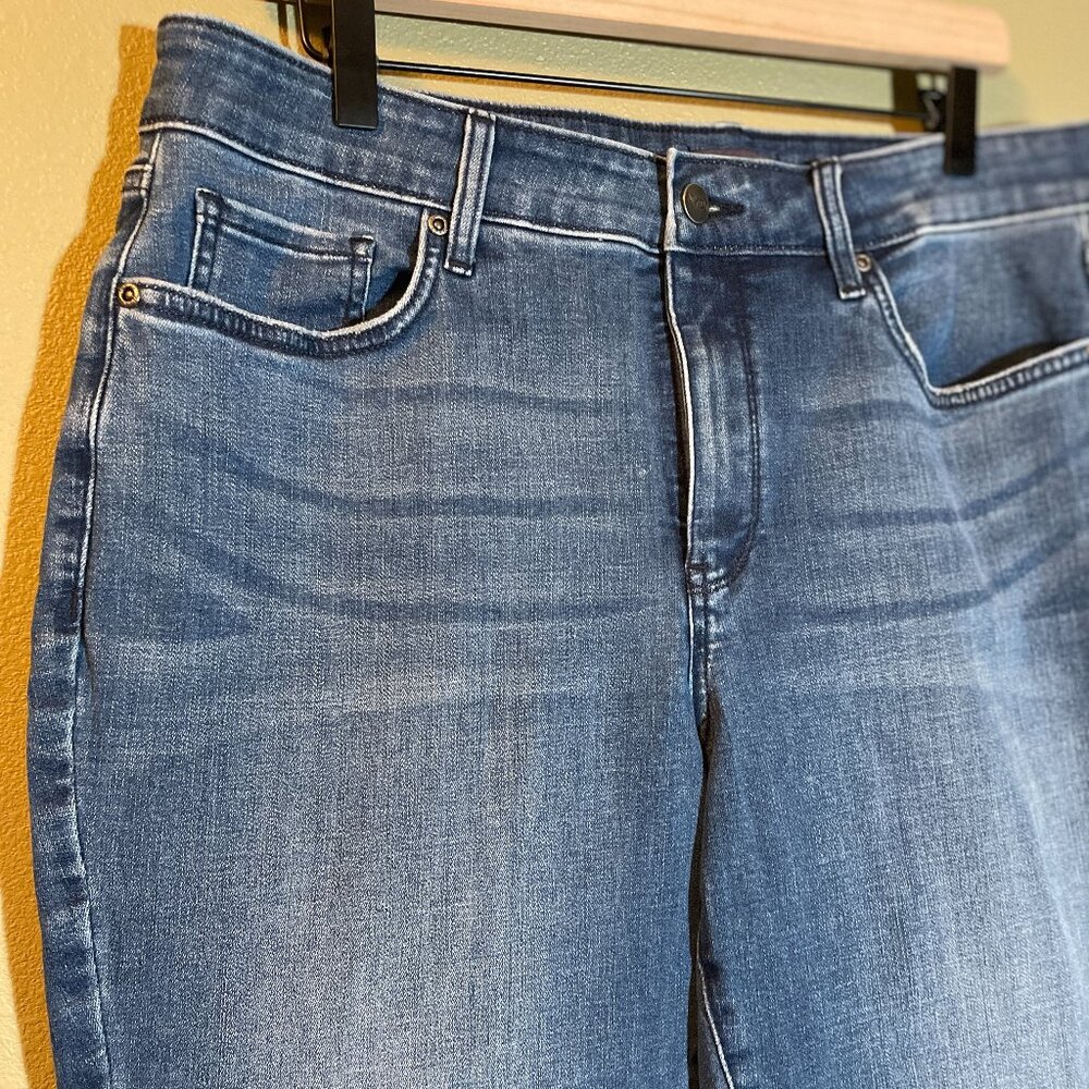 NYDJ frayed ankle straight leg jeans